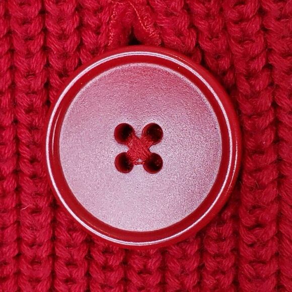 Talbots Cardigan Sweater Women’s Plus Size 2X Solid Red Chunky Knit Holiday - Picture 5 of 9